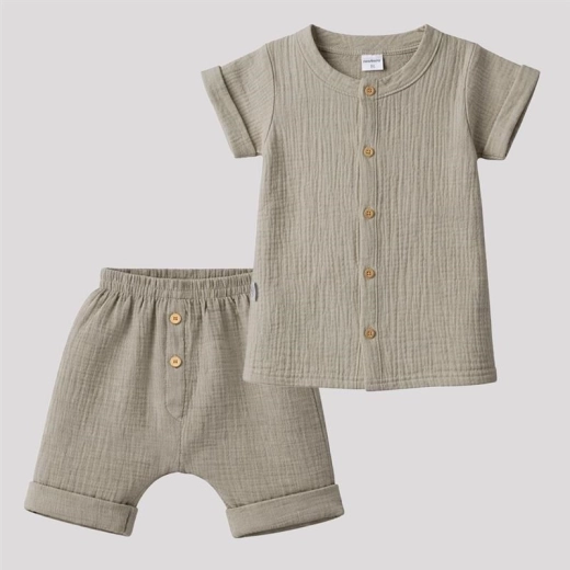 New Baby musselinskjorte og shorts linen til babyer 92 (18–24 måneder)