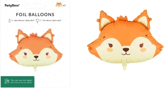 Folieballon Ræv 57 × 42 cm mix