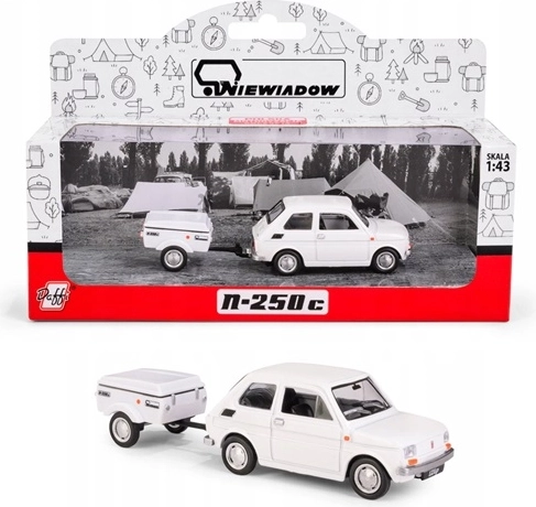Fiat 126p med Niewiadów N250C campingvogn – hvid model