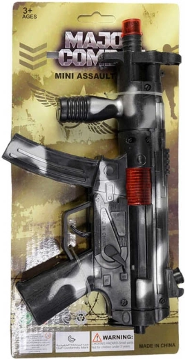 Børne plastikmaskinpistol med klaprende lyd 24 cm army - 1 stk.