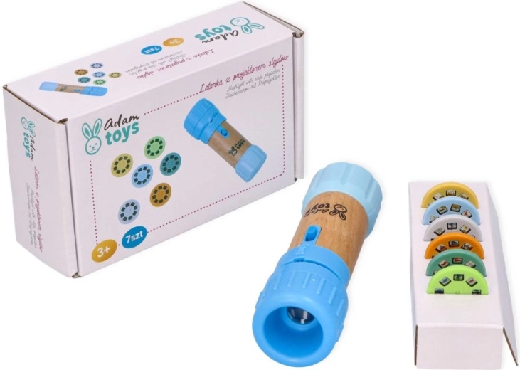 Adam Toys blå børnelommelygte med projektor