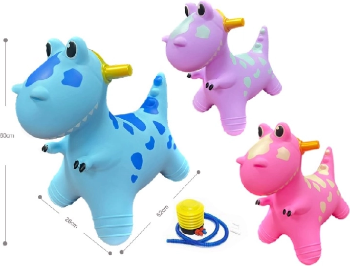 Oppustelig hoppende dinosaur til børn med pumpe