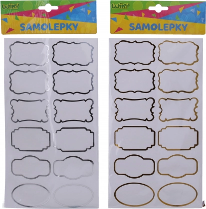 Klistermærker 14x25,5 cm til krydderiglas, navneskilte ramme