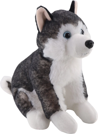 Plysjet siddende husky 20 cm