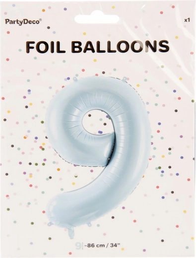 Folieballon tal 9 blå 86 cm