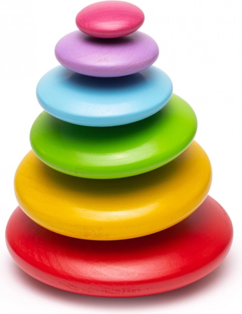 Balancerende farvede træsten