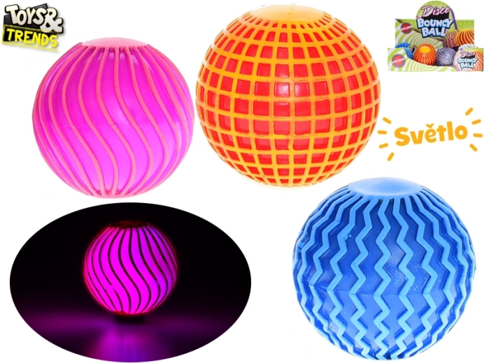 Toys&Trends lysende hoppebold disco 6 cm