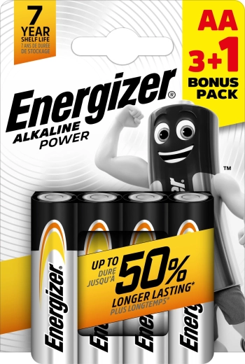 Energizer Alkaline Power AA batterier 3+1 gratis