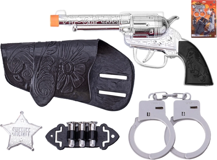 Western-sæt til små sheriffer med knaldpistol 19 cm