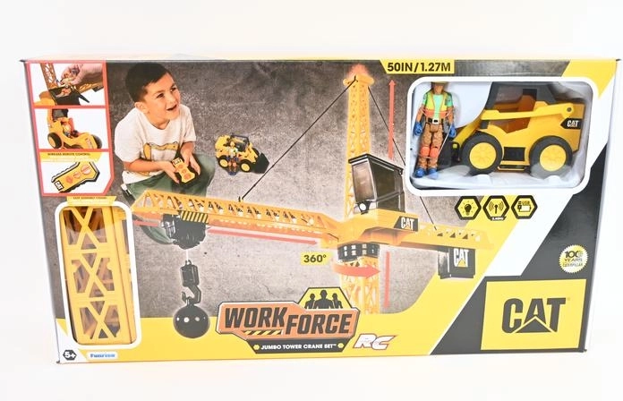 CAT RC-tårnkran 127 cm med figur og køretøj