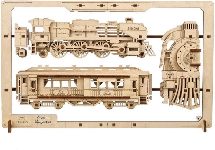 Ugears 2,5D træmekanisk puslespil Steam Express