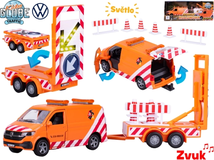 Kids Globe Traffic VW Transporter – metalmodel med lys og lyde