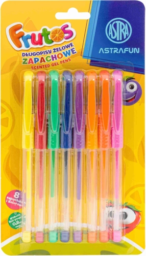 Sæt gelpenne med frugtagtig duft, 8 stk.