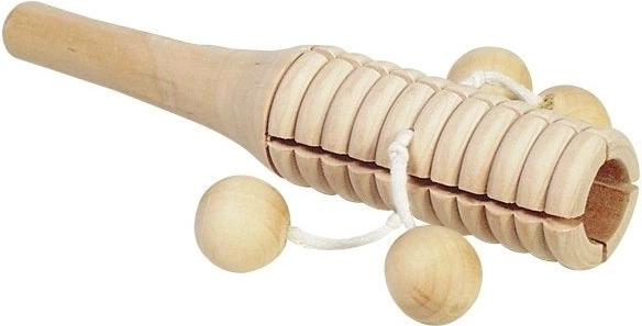 Akustisk træblok med fire kugler