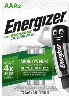 Energizer Power Plus AAA genopladelige batterier 700 mAh, 1,2 V (2 stk.)