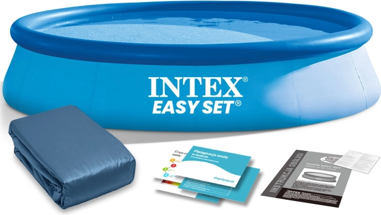 Haveoppusteligt foldebassin 366 × 76 cm med dækkende presenning INTEX