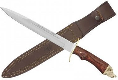 Muela Alcaraz jagtkniv med gevirhåndtag og læderskede, 26 cm