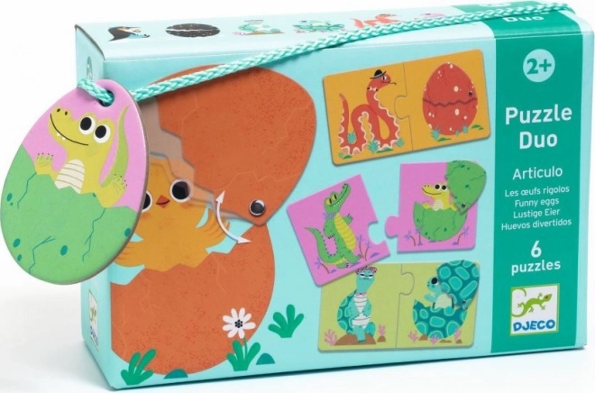 Djeco duo puslespil – sjove æg
