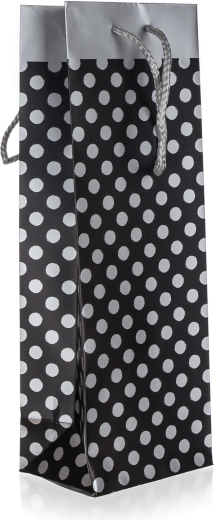 Gavepose til flaske med sølvprikker 12 × 35 × 9 cm