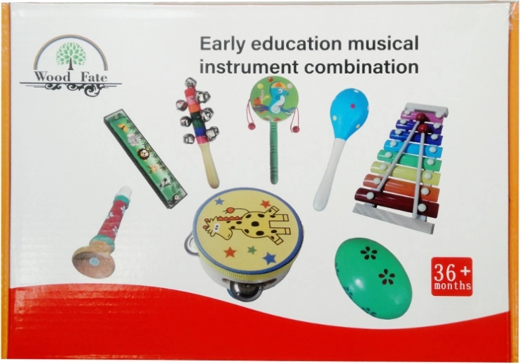 Træsæt med musikinstrumenter til børn