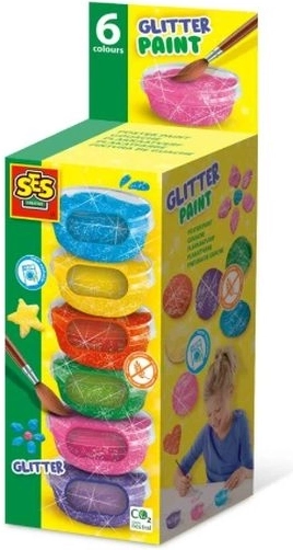SES Creative glitrende plakatmaling 6 × 45 ml