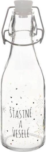 Glasflaske med metal-kliplåg Snefnug 0,16 l