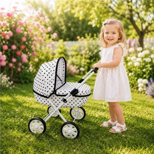 New Baby dukkevogn Anička dots