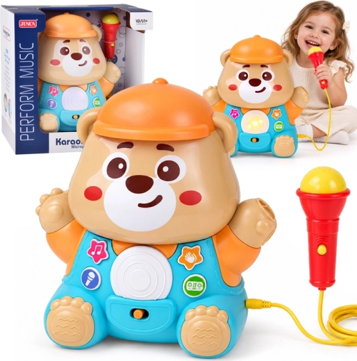 Interaktiv bamse med karaoke og mikrofon