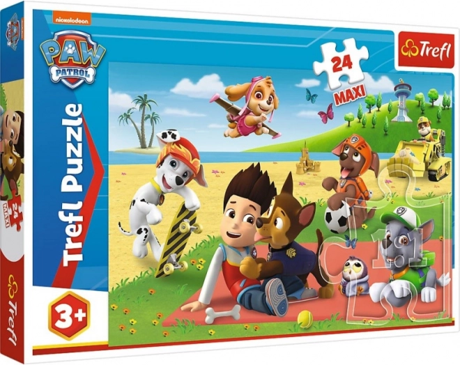 Puzzle Trefl PAW PATROL Maxi 24 brikker – Sjov på tæppet