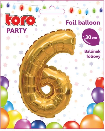Folieballon tal 6, 30 cm, guld TORO