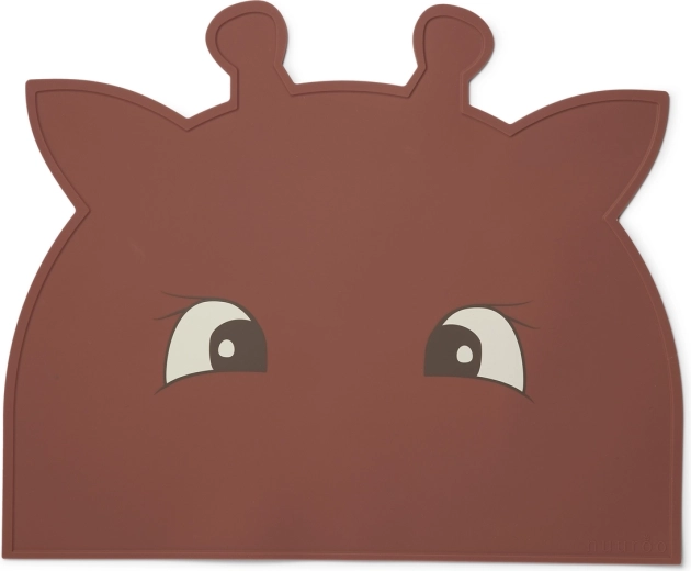 Nuuroo Albert silikonemåtte Giraffe Mahogany
