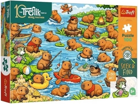 Trefl puslespil Seek and Find kapivarer 100 brikker