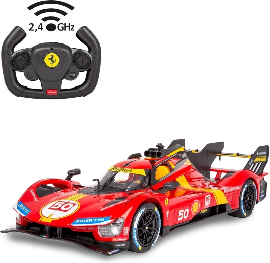 RC Ferrari 499P-bil i skala 1:14, rød