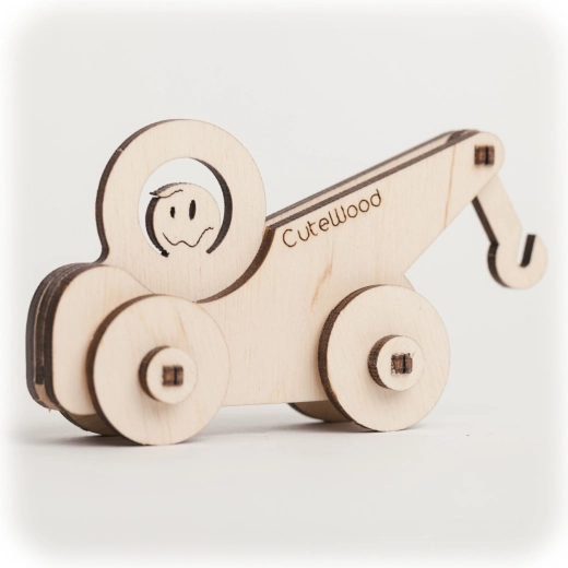 CuteWood træ-3D-puslespil – autotransporter