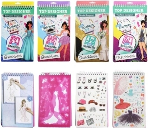 ToiToys skitsebog for modedesignere med klistermærker, assorteret - 1 stk.