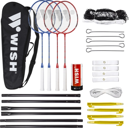 Badmintonsæt WISH ALUMTEC 5566 rød-blå