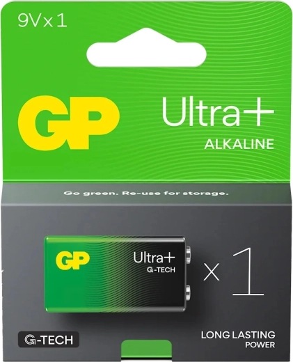 Alkalisk batteri 9V GP Ultra+ 6LR61