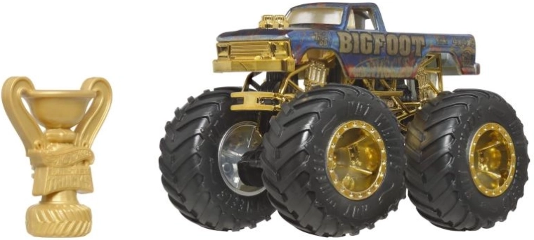 Hot Wheels Monster Trucks Trophy Champions – samlerudgave BIGFOOT 1:64 med trofæ