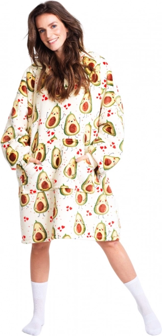 Cozy Noxxiez varm TV-hoodie-tæppe med hætte Avocado