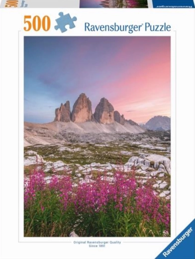 Ravensburger puslespil Dolomitterne Tre Cime di Lavaredo 500 brikker