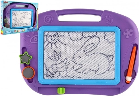 Magnetisk tegnetavle med tilbehør plast 32x24 cm i æske