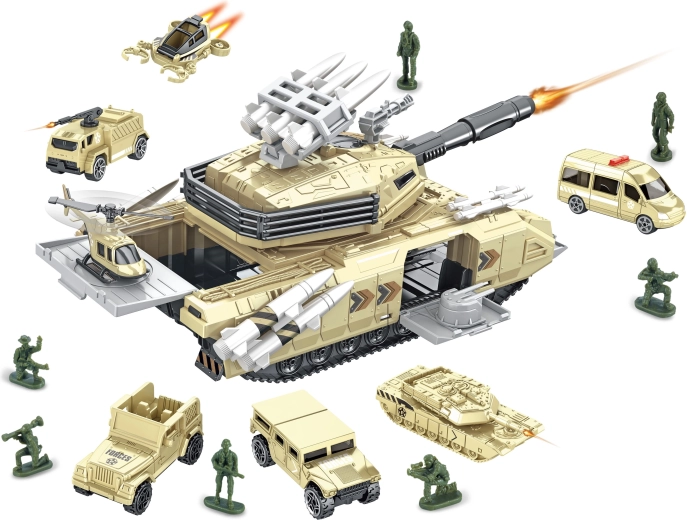 Militærstation med tank