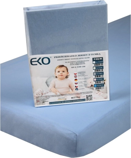 EKO jersey-lagen med elastik blå 120 × 60 cm