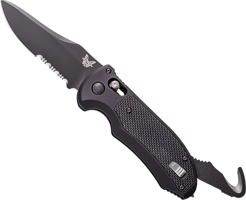 Benchmade auto triage automatisk taktisk kniv 9 cm, helsort, aluminium