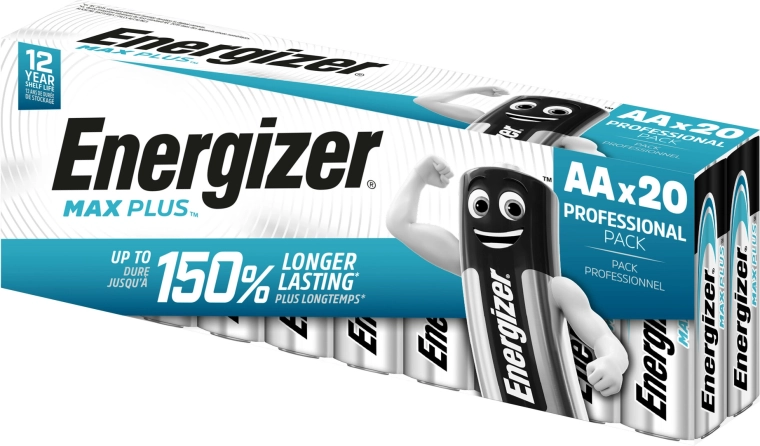 Energizer Max Plus AA alkaline batterier 20 stk.