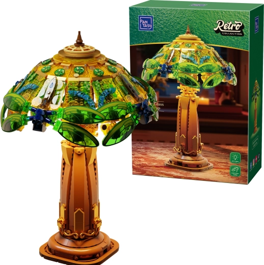 Pantasy retro bordlampe med mosaikglas-effekt – byggesæt med 1067 dele