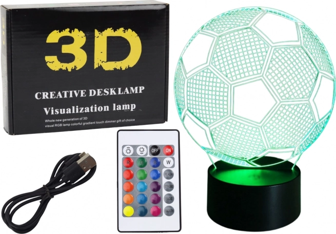 Trådløs 3D kuglefigur LED-lampe med fjernbetjening