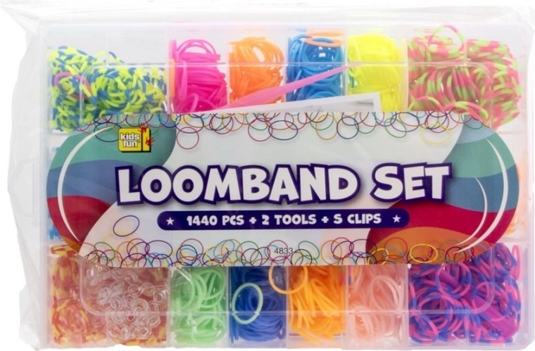 Sæt Loom-elastikker til flettede armbånd 1440 stk. i kuffert