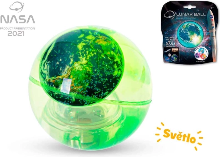 Lysende hoppebold NASA med glimmer 5 cm