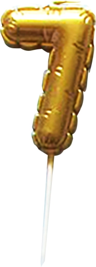 Kagelys tal 7 guld, stiklys 6 cm